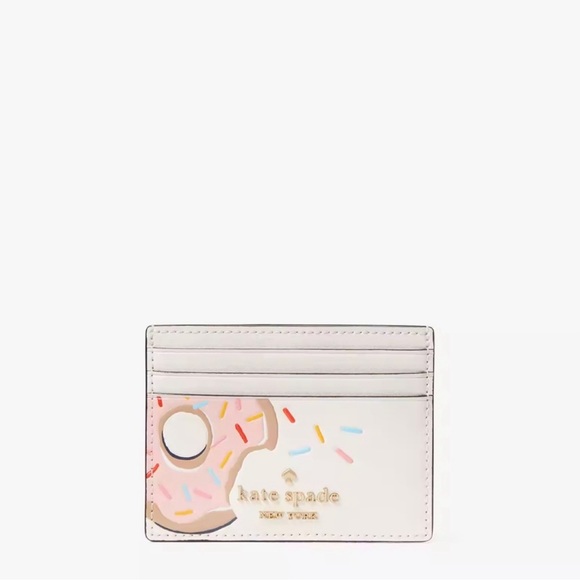 ♠️kate spade Coffee Break Donut Small Slim Card Holder Wallet, NWT